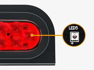 6inch oval trailer light red with brackets