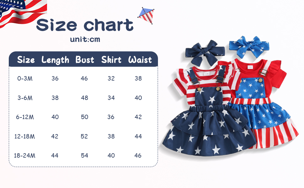 Baby Girl 4th Of July Outfit Newborn Ruffle Romper Skirt Set Toddler Bodysuit Fourth Of July Dress
