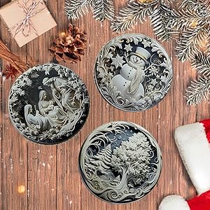 round acrylic Christmas ornaments for Christmas tree and festive home decor