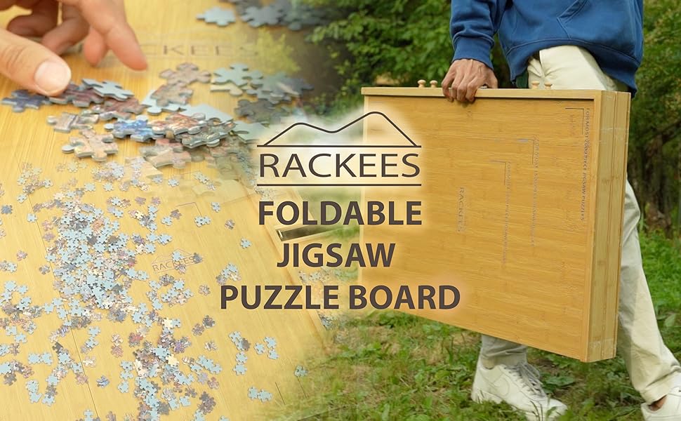 Rackees 2000 Piece Foldable and Portable Jigsaw Puzzle Board with Engraved Guide