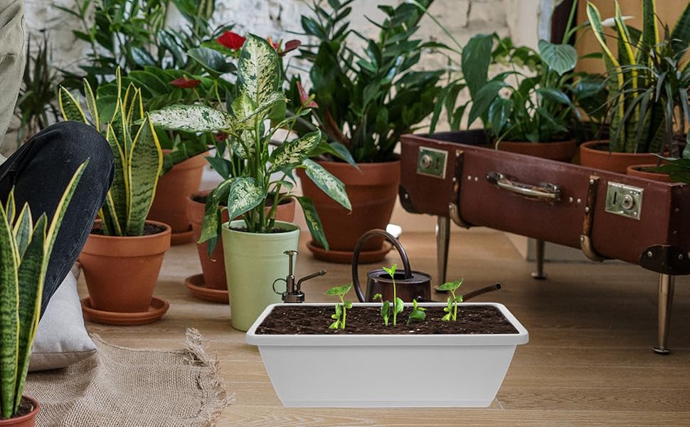 BESPORTBLE Window Box Planter, 4Pcs Plastic Vegetable