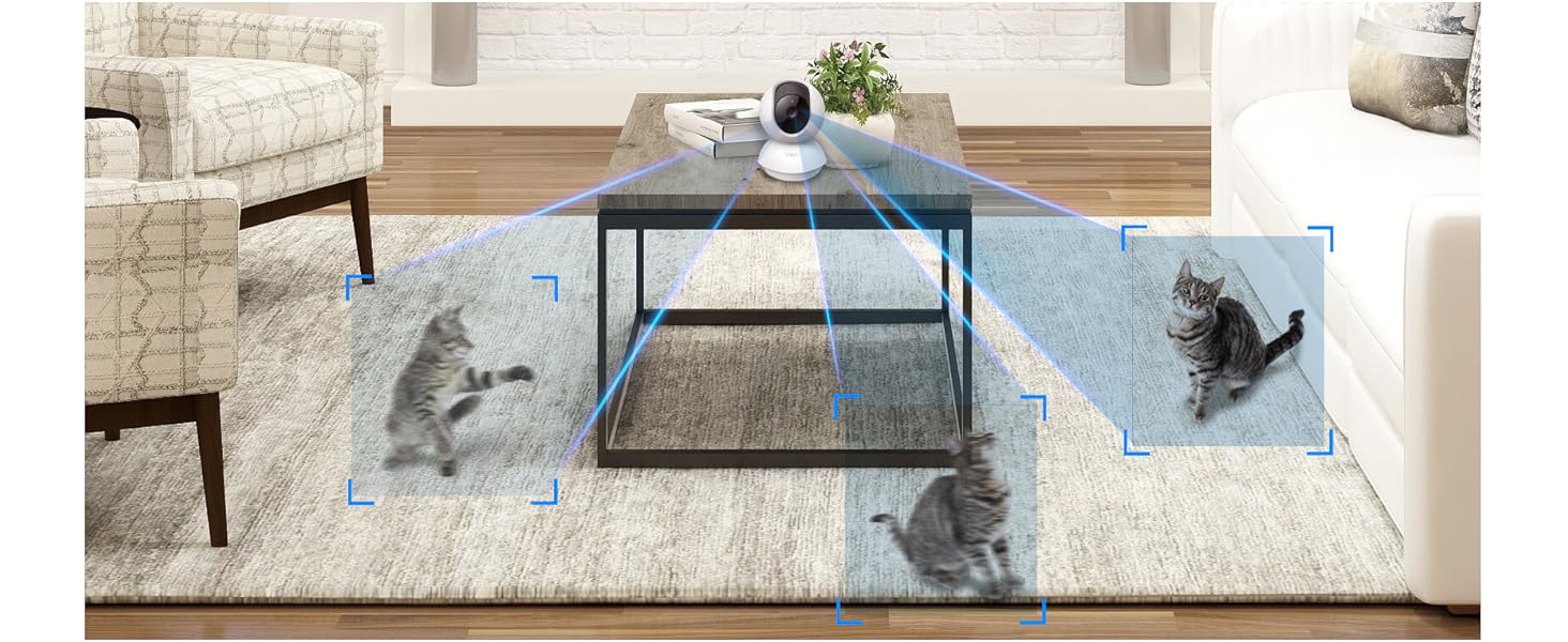 Tapo C200C - Câmara de Vigilância Wi-Fi 360°, 1080p, Visão Noturna, Detecção IA