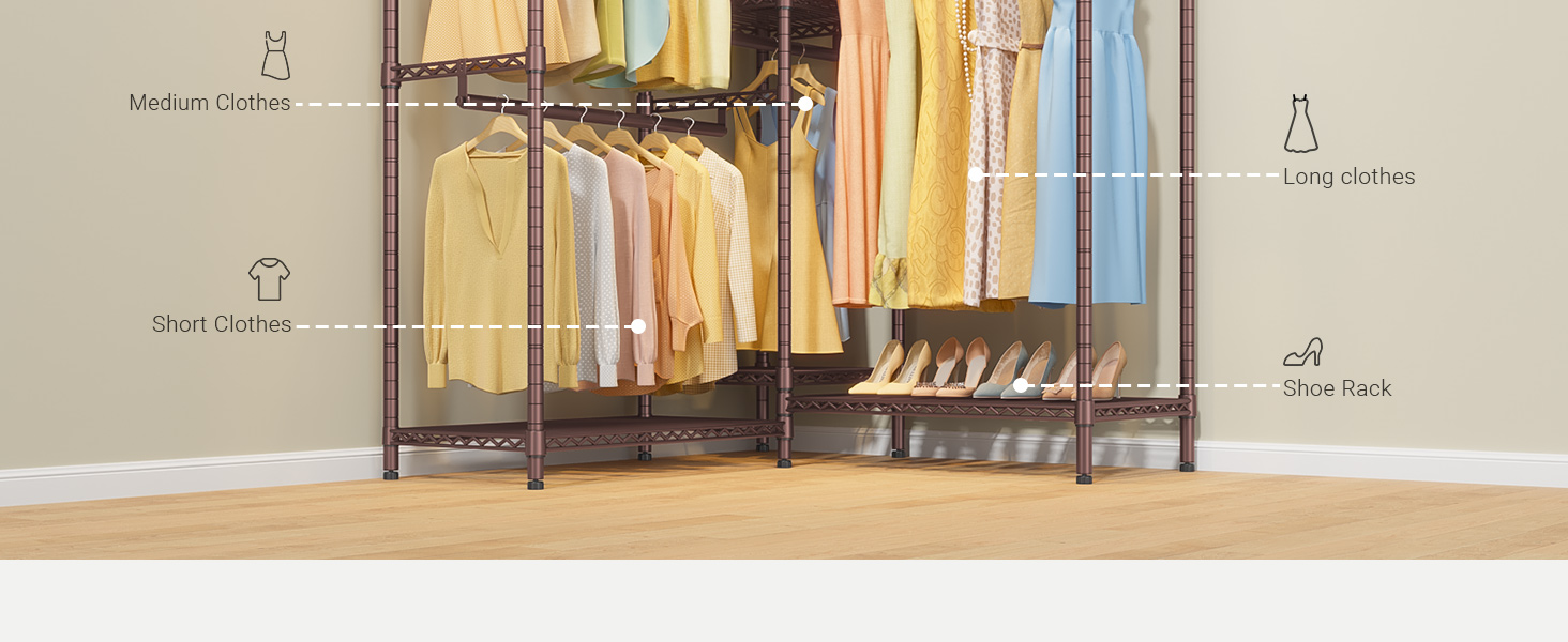 l shape clothes rack