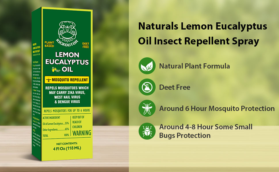 KICKOUTOR Mosquito Repellent Spray Lemon Eucalyptus