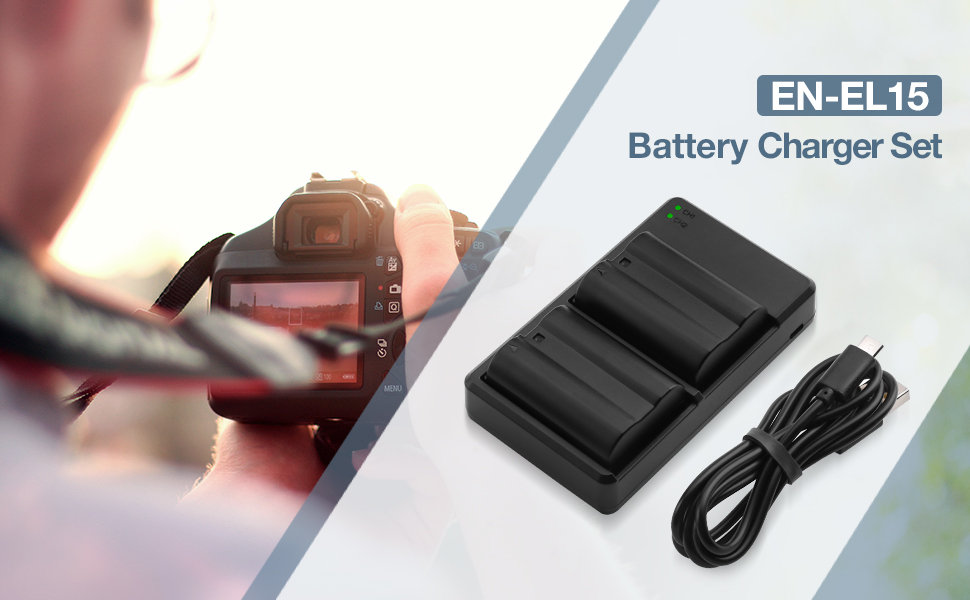 Powerextra 2 Packs ENEL15 ENEL15a Battery and Dual