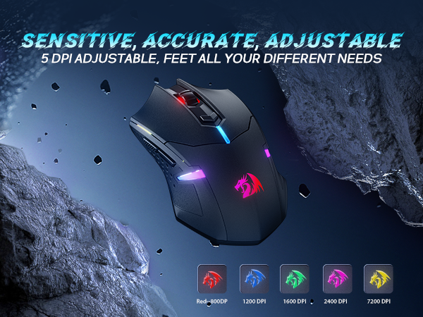 5 DPI adjustable gaming mouse