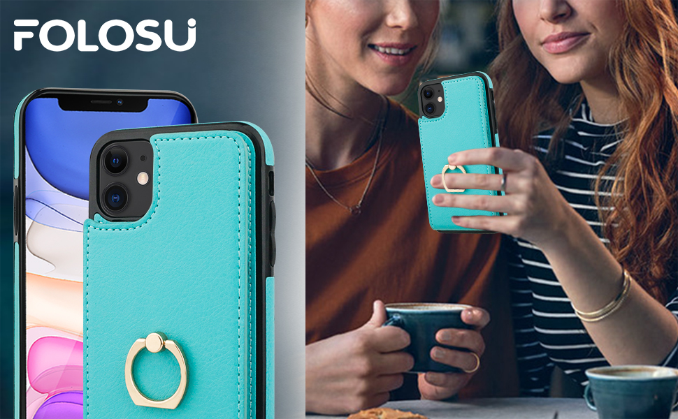 Folosu Compatible with iPhone 11 Case Wallet with Card
