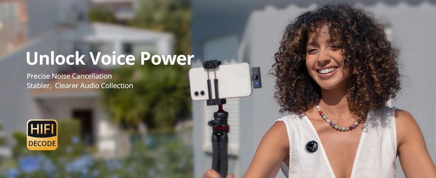2025 Latest Vloggers&#39; Wireless Lavalier Microphone for iPhone, Android and Pads