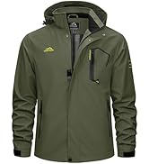 TACVASEN Men's Rain Jacket Lightweight Windbreaker with Hooded Water Resistant Outdoor Raincoat f...