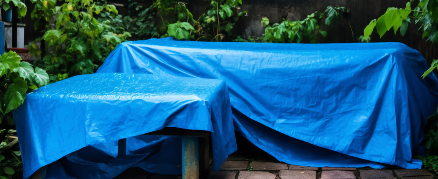 Tarps Heavy Duty Waterproof 8x13ft,TEZONG Blue Poly Tarp Multipurpose