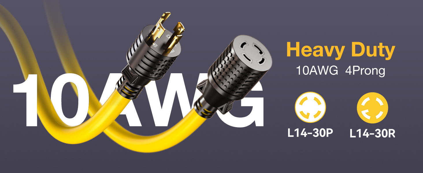 addlon 30 Amp Generator Cord 4 Prong 40FT, NEMA L1430P/L14