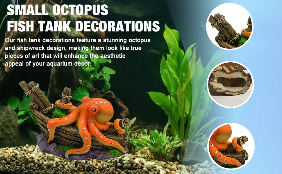 small octopus fish tank decorations