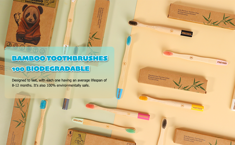 Kids Bamboo Toothbrushes 