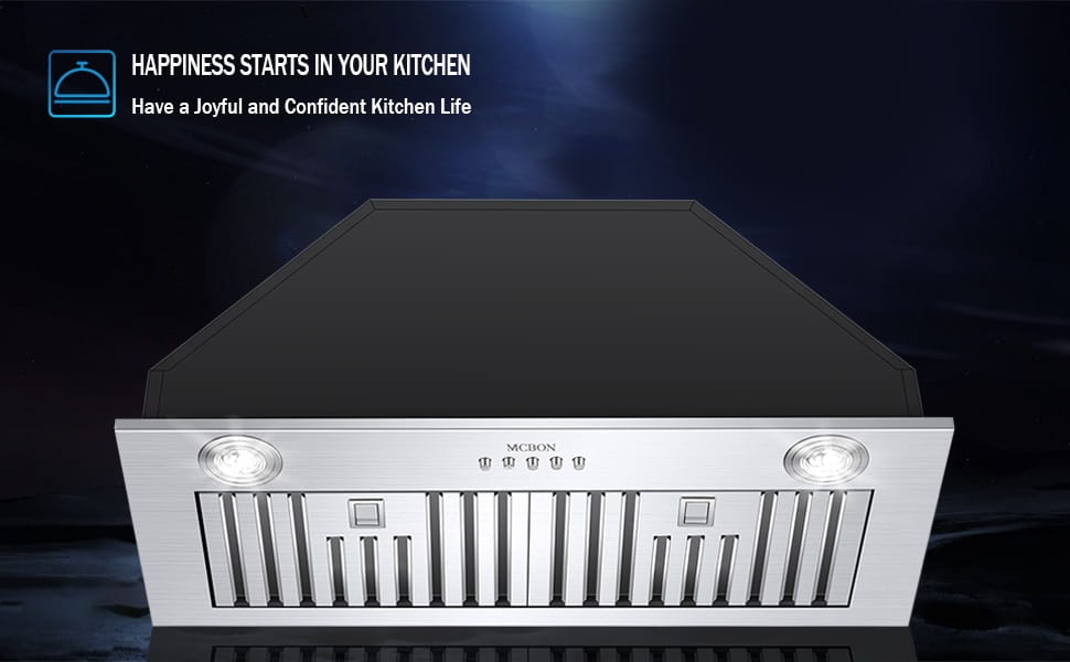 MCBON Range Hood Insert 36 Inch, 680 CFM Range Hood Insert