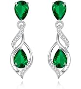FANCIME Gift for Women Birthstone Earrings for Women Teardrop Birthstone Earrings S925 Sterling S...