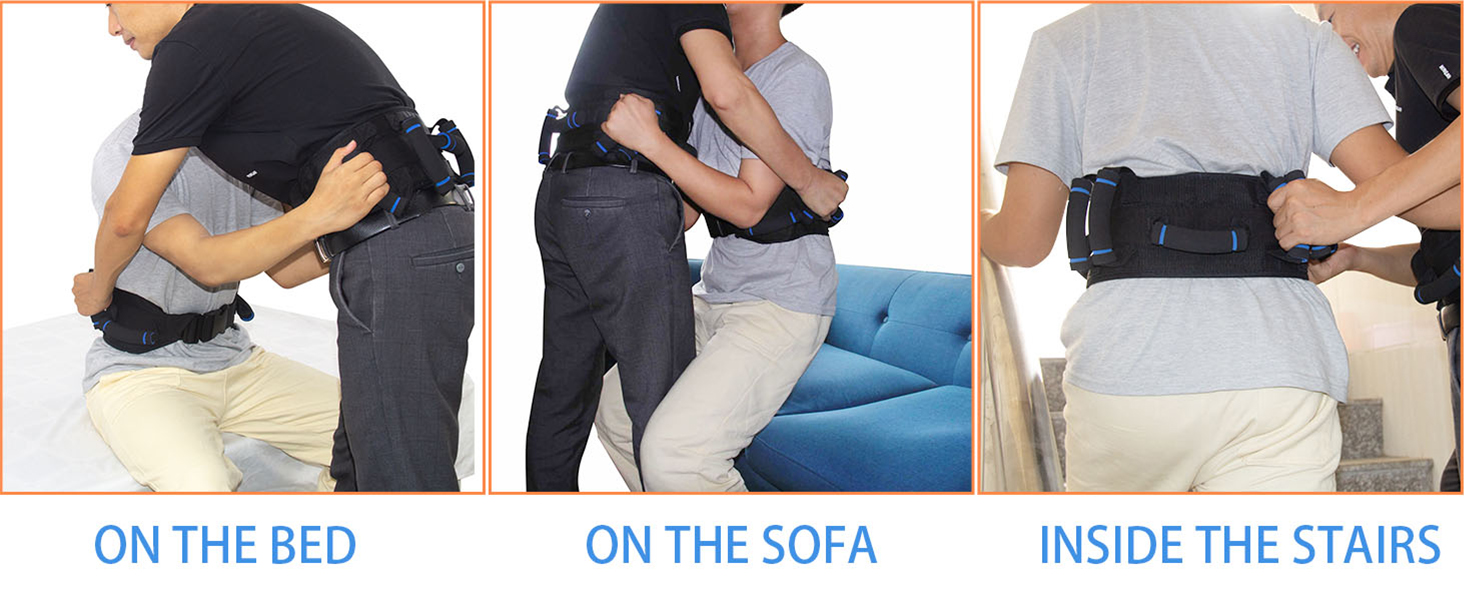 KkaFFe Gate Belt for Elderly with 7 Handles,Gait Belts Transfer Belt