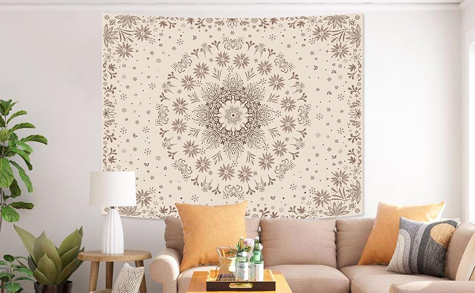 Boho Floral Mandala Tapestry