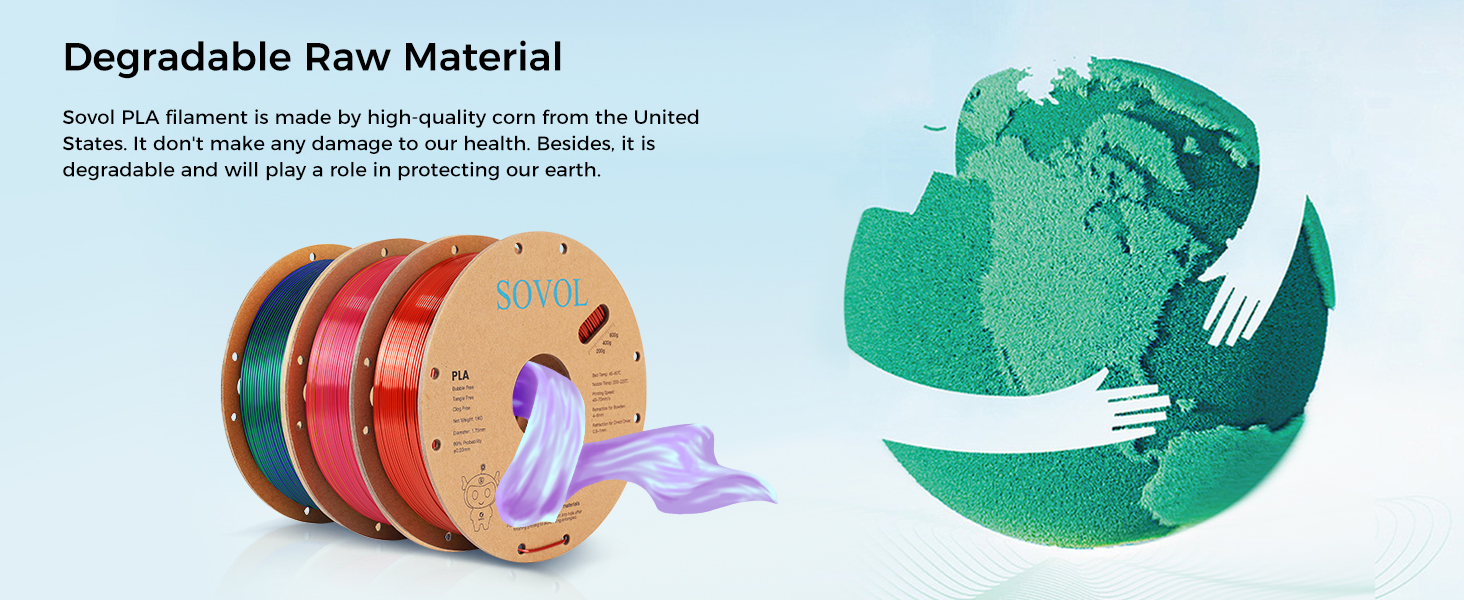 Sovol Tri color Silk shiny PLA Filament