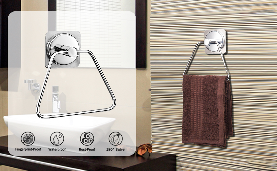 EZ Fix Premium Self Adhesive Plastic Towel Hanger for Bathroom