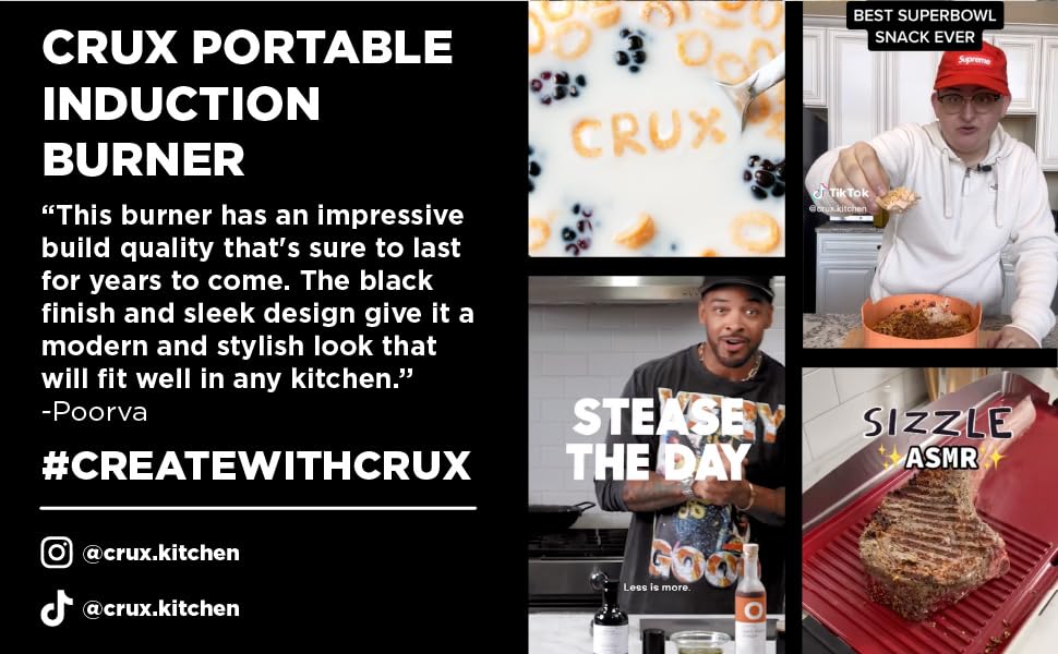 Crux Portable Induction Cooktop, Electric Hot Plate