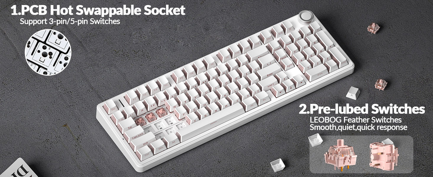 hot swappable mechanical keyboard quiet gaming keyboard custom keyboard office keyboard