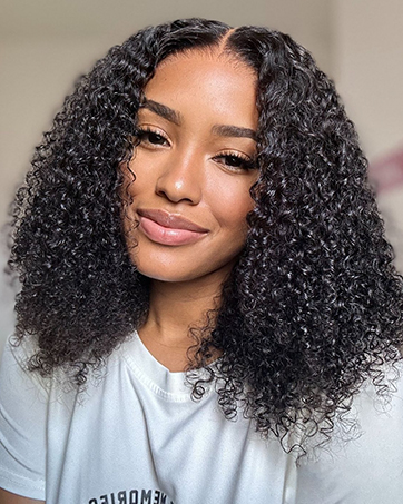 Wear and Go Limfri Bob Parykker Ægte Hår Præplukket Præskåret Vandbølget Krøllet Bob Paryk Ægte Hår Limfri Kort 4×4 Lace Front Parykker Ægte Hår_voghion.com