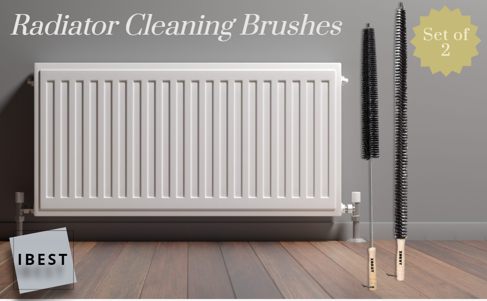 Radiator Brush with Wooden Handle Pack of 2 Radiator Cleaner Brush