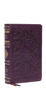 NKJV Personal Size Reference Bible Sovereign Collection Purple Leathersoft