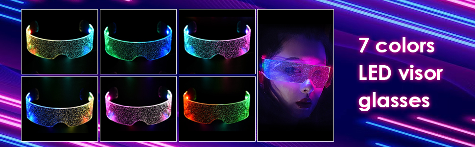 AOUZOVLI Lunette Led Cyberpunk Lunettes Lumineuses U00e0 Led Lunette Futuriste LED Lunettes Rave LED