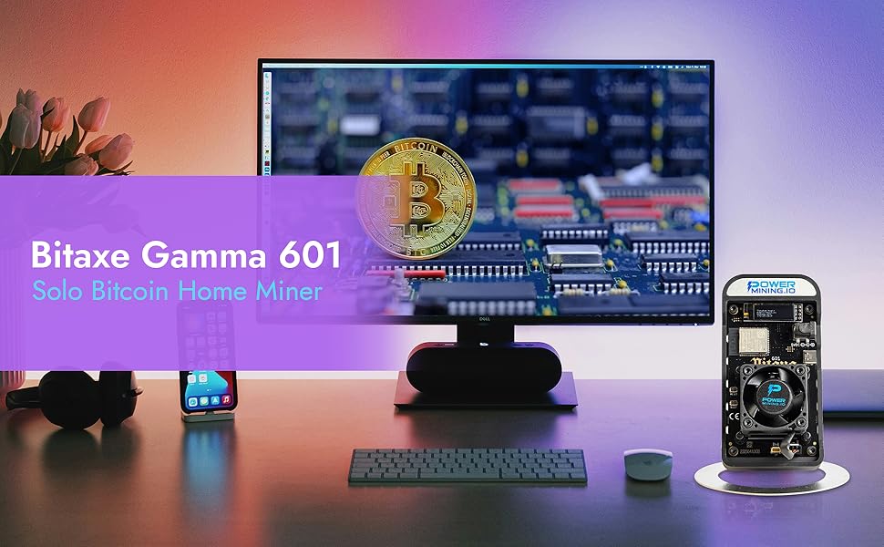 Bitaxe Gamma 601 ASIC Bitcoin Miner | 1.1 TH/s @ 18W | BM1370 Chip (Antminer S21 Pro) | Wi-Fi | USB-C | AxeOS | Open Source | Made in Europe | Incl. Power Supply & Stand 12 2
