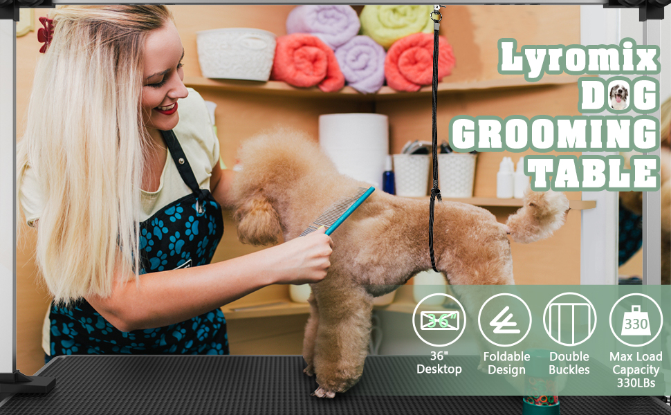 Lyromix Dog Grooming Table, Adjustable Large Pet Drying