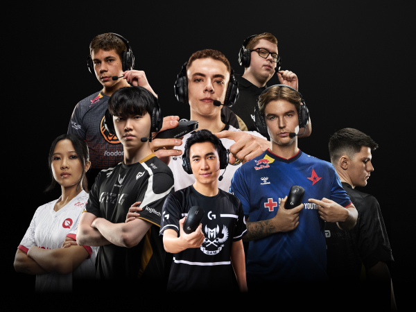 A collage of multiple esports pros all together.