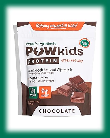 Powkids chocolate protein powder