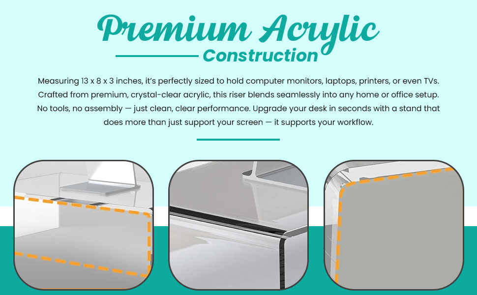 SPN-JGSP Acrylic Transparent Computer Monitor Riser Stand