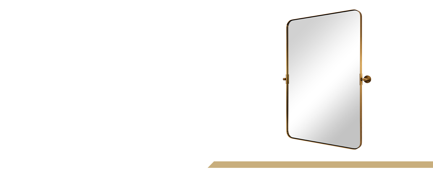 MOON MIRROR Chrome Pivot Bathroom Mirror, 22" x 30" Chrome