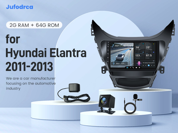 2012 for Hyundai Elantra Radio replacement stereo upgrade carplay bluetooth FM SWC backup camera