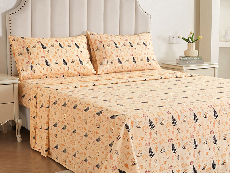 Mooreeke Printed Queen Sheets, Floral Queen Bed Sheet Set with NonSlip Fitted Sheet, Microfiber