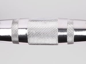 knurled handle bar strong grip non slip balanced weight comfort ergonomic silver stainless steel