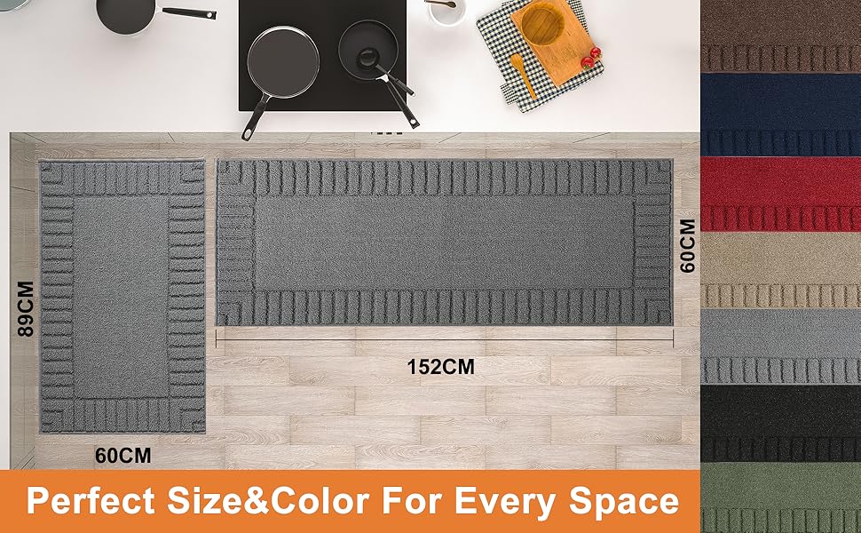 BEQHAUSE Kitchen Rugs Washable Kitchen Mats Floor NonSlip Kitchen Mats