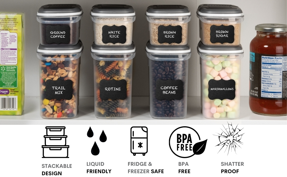 LARGE SET 28 pc Airtight Food Storage Containers with Lids (14