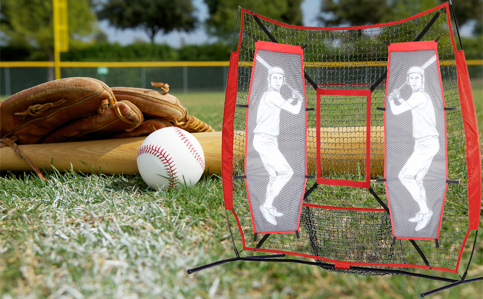 4Pcs Baseball Pitching Net Set Baseball Softball Pitching