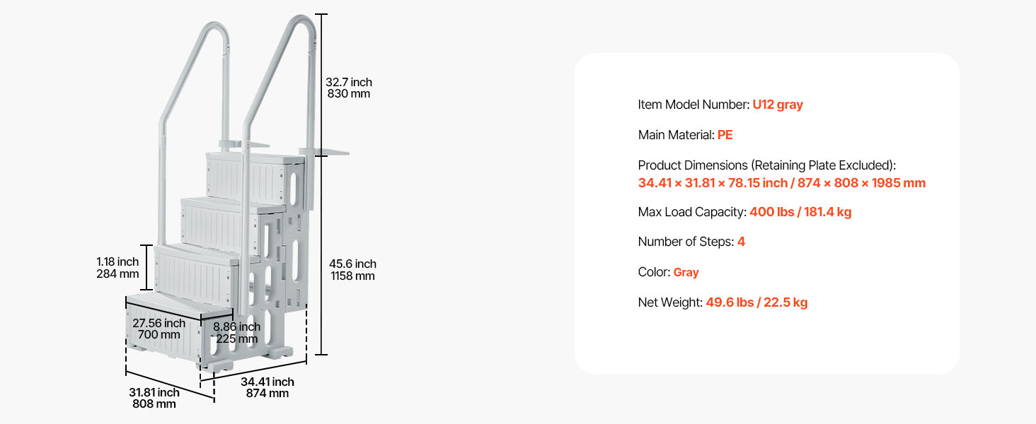 swimming pool ladder step