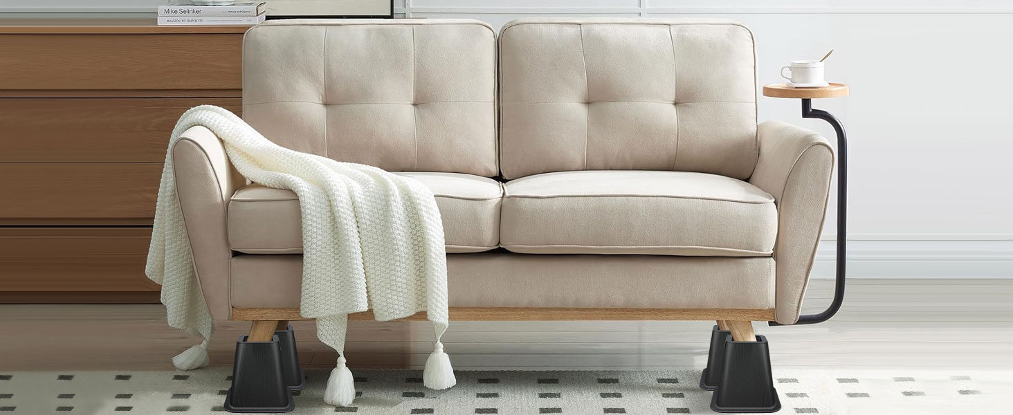 ANNKUT 6 Inch Heavy Duty Bed Risers, Furniture Risers for