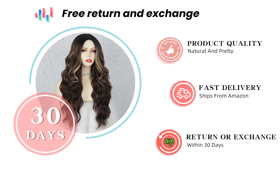 middle part ombre wavy wigs for black women