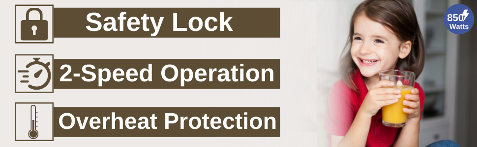 Sonashi Juice Extractor SPJ-501-850W, 2 Speeds Juicer w/ 1.8L Pulp Container, Motor Overheat Protection, Mesh Strainer | Kitchen Appliances 15 A