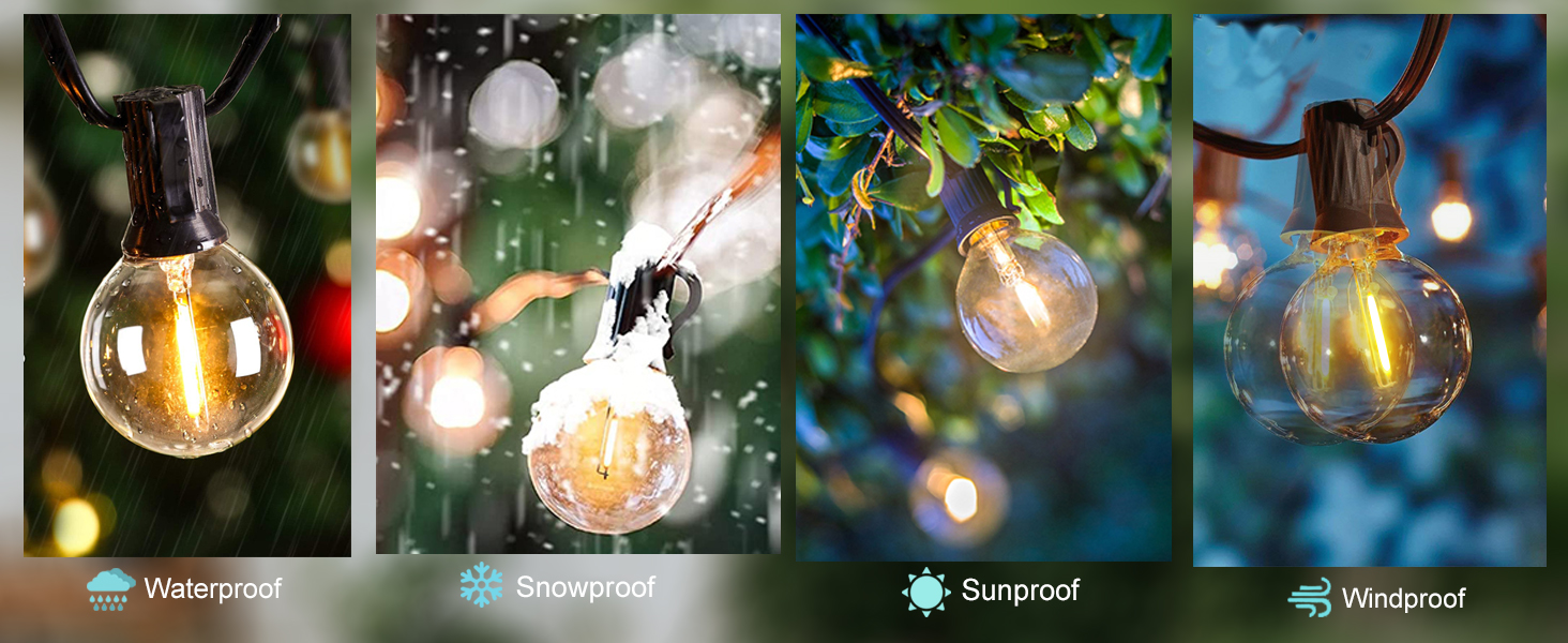 Weatherproof string lights