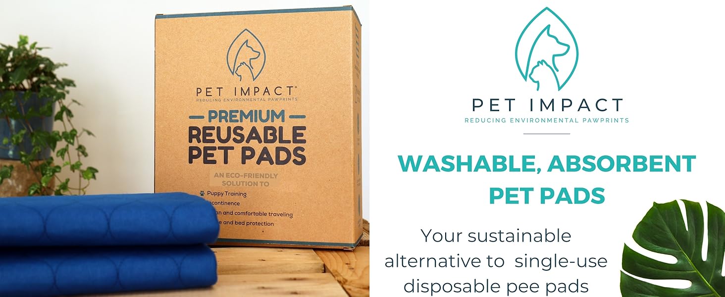 PET IMPACT Reusable Dog Pee Mats, XL Premium Washable Puppy Training Pads, Dog Incontinence Pads