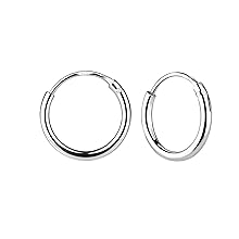 sterling silver simple hoop earrings high quality 