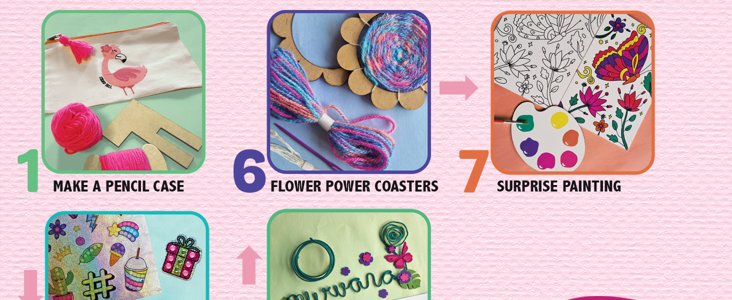 Chalk and Chuckles 7-in-1 Craft Box with all materials and supplies for 30 fun activities ages 8-12