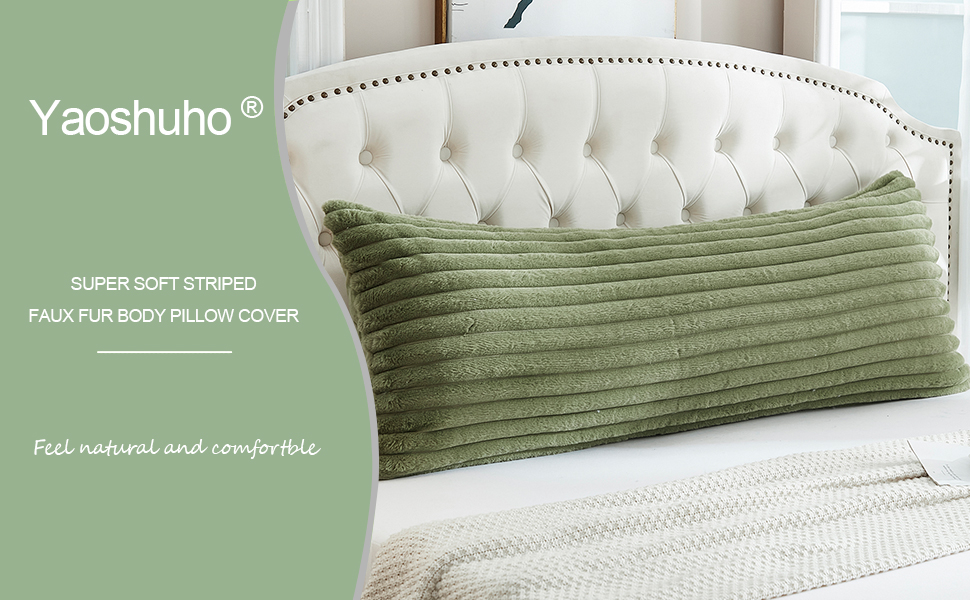 Yaoshuho Furry Faux Rabbit Fur Body Pillow Case Cover